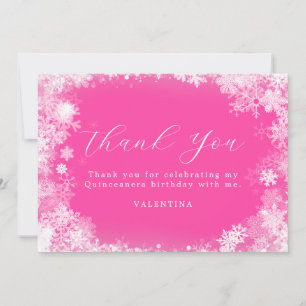 Quinceanera Winter Wonderland Snowflake Rosa Tack Kort