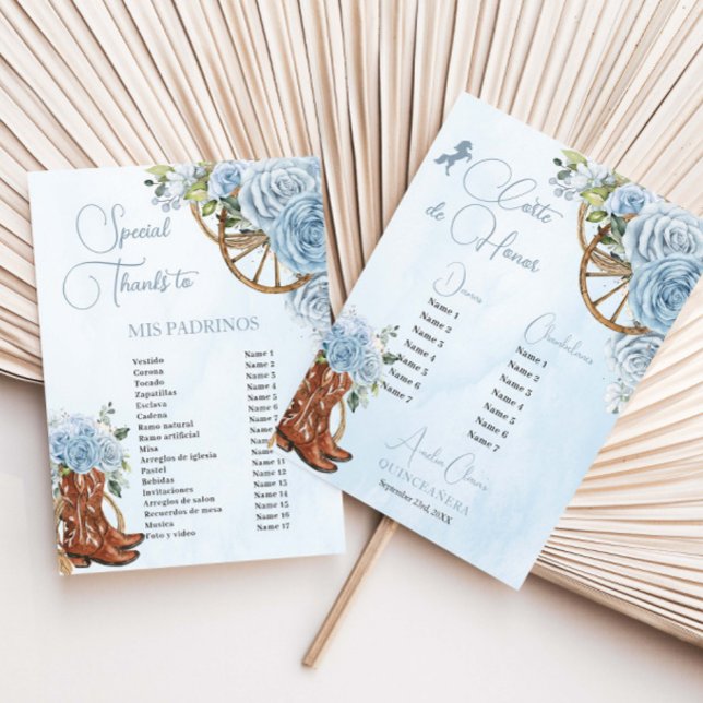 Quinceañera XV 15 Baby blue Blommigt Charro Padrin (Skapare uppladdad)