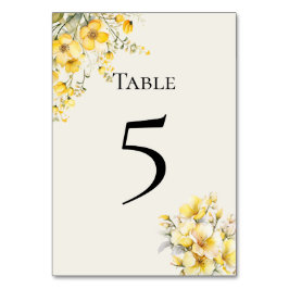 Quinceanera yellow gold Table Number Card Bordsnummer