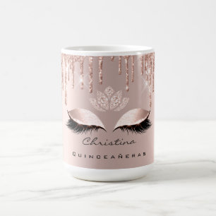 Quinceañeras Sweet 16:e Möhippan Makeup Lash Kaffemugg