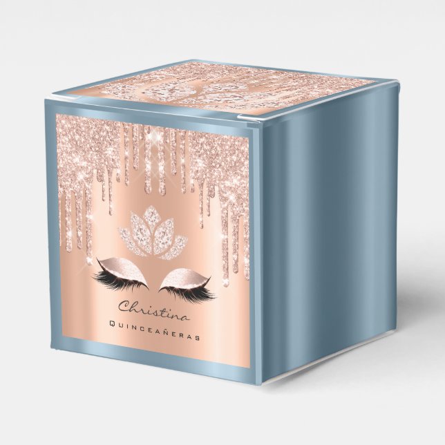 Quinceañeras Sweet 16:e Möhippan Ro Drip DustyBlue Presentaskar (Framsidan Sidan)