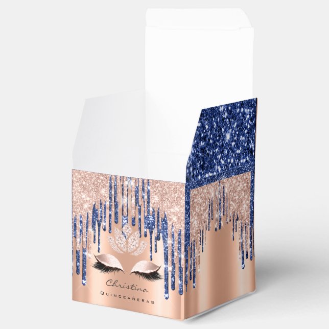 Quinceañeras Sweet 16:e Möhippan Ro Drips Blue Presentaskar (Öppnad)