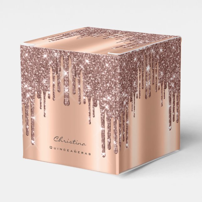 Quinceañeras Sweet 16:e Möhippan Ro Glitter Presentaskar (Framsidan Sidan)