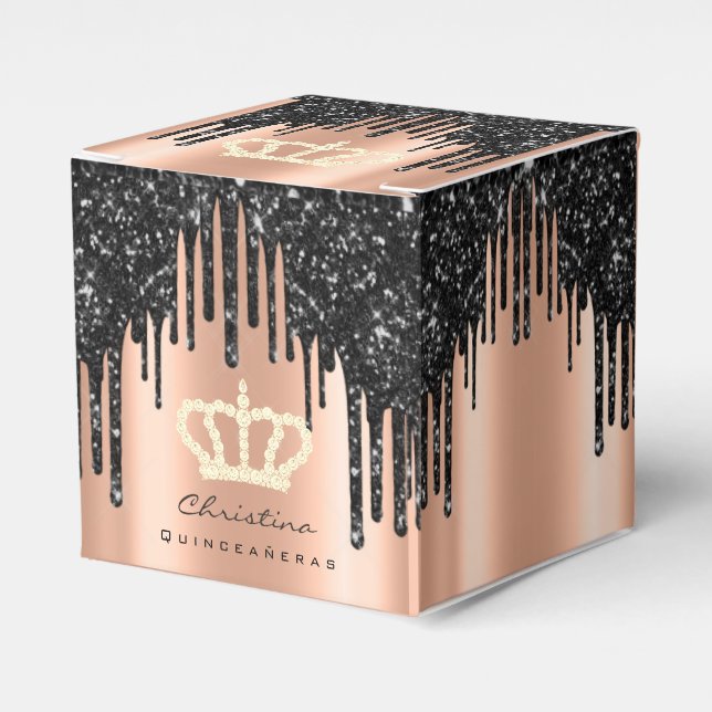 Quinceañeras Sweet 16:e Möhippan Ro Royal Black Presentaskar (Framsidan Sidan)