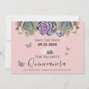 Quincenara Rosa Cactus Spara datuminbjudan Inbjudningar