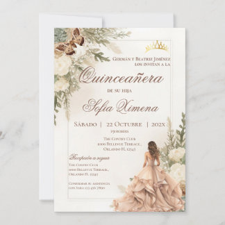 Quincenera-inbjudan på spanska Boho Inbjudningar
