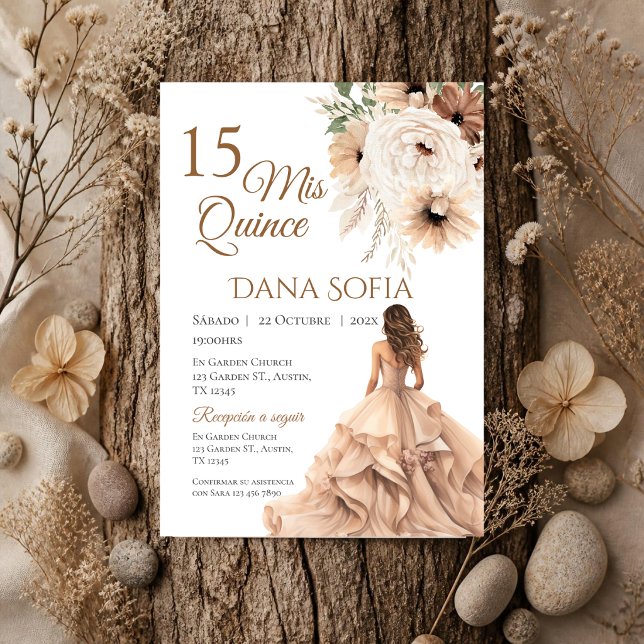 Quincenera-inbjudan på spanska Boho Inbjudningar (Skapare uppladdad)