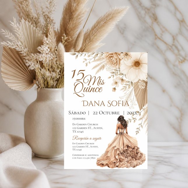 Quincenera-inbjudan på spanska Boho Inbjudningar (Skapare uppladdad)
