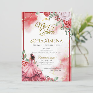 Quincenera Invitation in Spanish Boho Inbjudningar