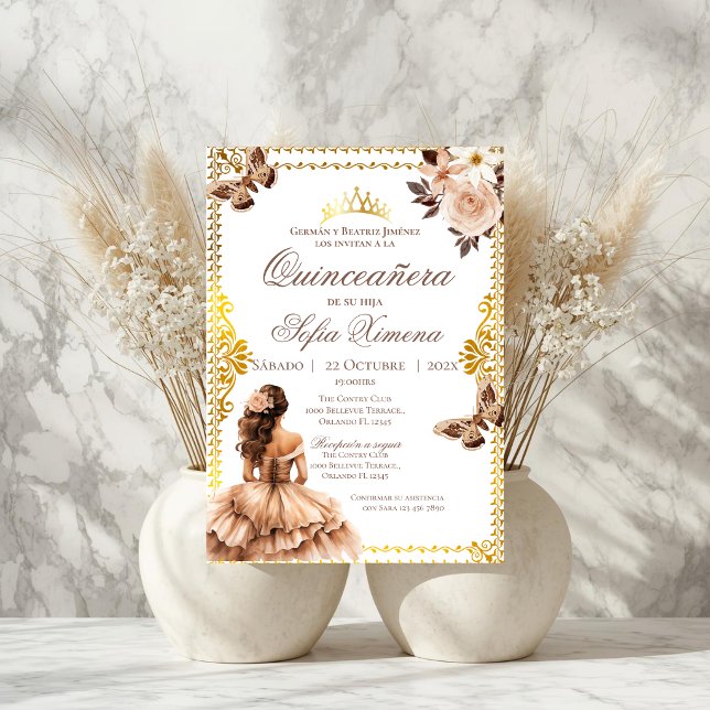 Quincenera Invitation in Spanish Boho Inbjudningar (Skapare uppladdad)