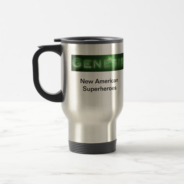 Quinceys "uppkomst" travel mug resemugg (Vänster)