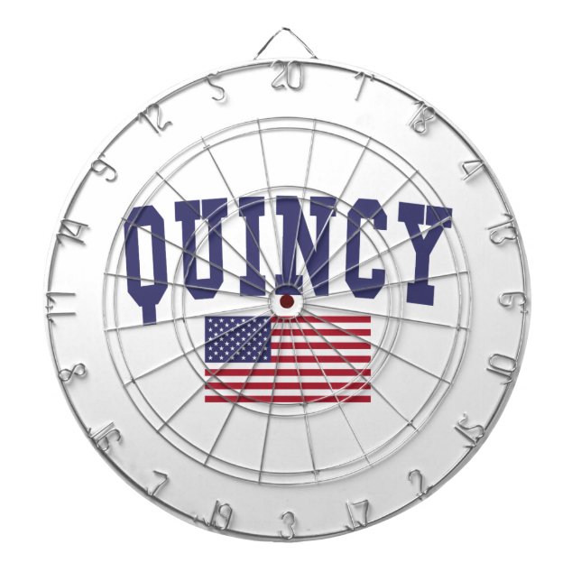 Quincy IL US Flagga Darttavla (Framsidan)