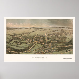 Quincy panorama- karta för MORSOR - 1877 Poster