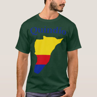 Quindio Department Karta Colombia T Shirt