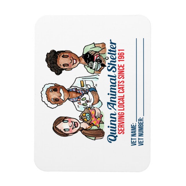 Quinn Animal Shelter vet info magnet (Vertikal)