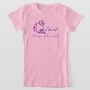 Quinn Flickor namn & denaturering Q monogram-skjor Tee