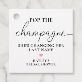Quinn Floral Pop the Champagne Bröllopsdusch Gåvor Etiketter