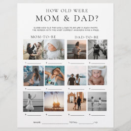 Quinn Hur gamla var mamma och pappa Foto Game Reklamblad