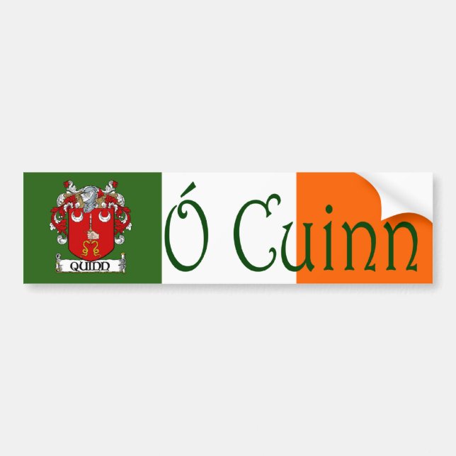 Quinn Klan Irish/English Bumper Sticker Bildekal (Framsidan)