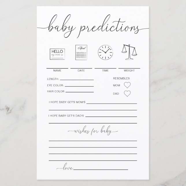 Quinn Minimal Baby Predictions-spel (Framsida)