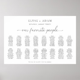 Quinn Modern Minimal 16 Bord säten Poster