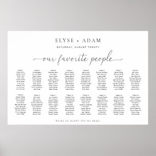 Quinn Modern Minimal 16 Bord säten Poster