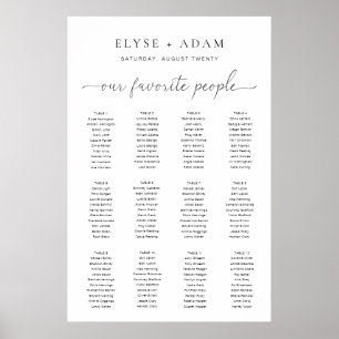 Quinn Modern Minimum 12 Bord Seating Poster