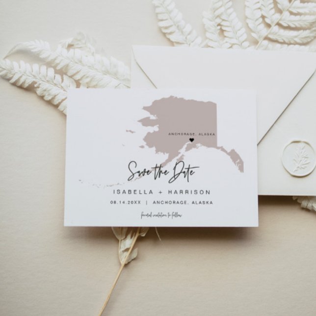 Quinn - Movable Heart  Alaska Karta Spara Date Vykort (Skapare uppladdad)