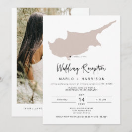 QUINN Rodnad Cypern Karta Bröllopsmottagning Inbju Inbjudningar