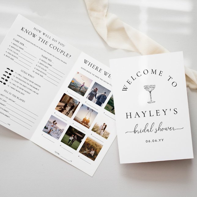 Quinn Script Bridal Shower Game and Menu Booklet (Skapare uppladdad)