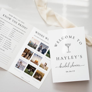 Quinn Script Bridal Shower Game and Menu Booklet Inbjudningar