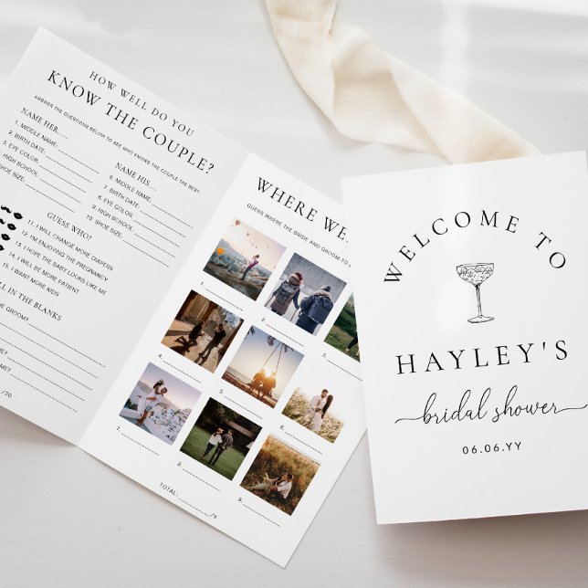 Quinn Script Bridal Shower Game Booklet Reklamblad (Skapare uppladdad)