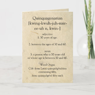 Quinquagenarian Dictionary, Lycklig 50:e Kort