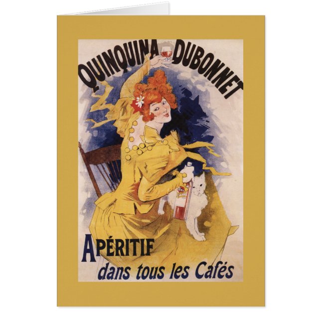 Quinquina Dubonnet Aperitif Promotional Poster Hälsningskort (Framsidan)