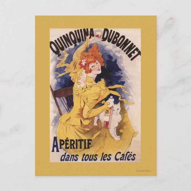 Quinquina Dubonnet Aperitif Promotional Poster Vykort (Framsida)