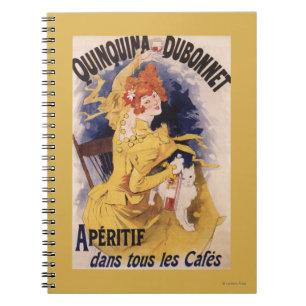 Quinquina Dubonnet Aperitif Reklamplakat Anteckningsbok Med Spiral