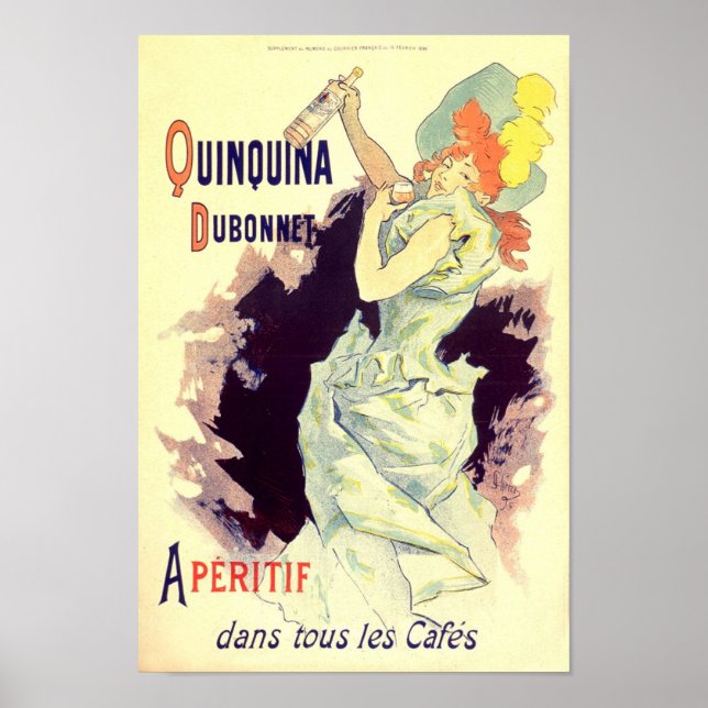 Quinquina Dubonnet Vintage Fransk Reklam Poster (Framsidan)