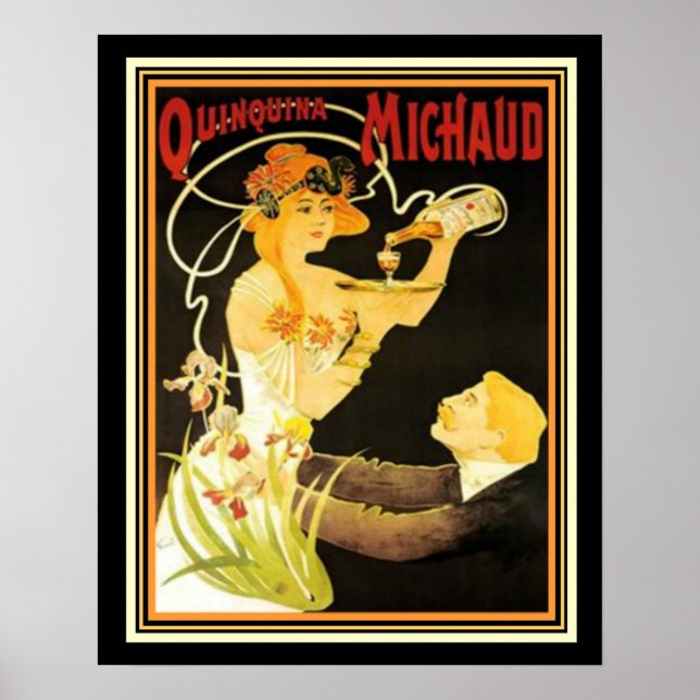 Quinquina Michaud Art nouveau Ad 16x20 Poster (Framsidan)