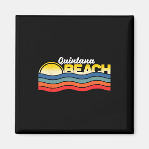 Quintana Beach Texas Retro Vintage Surfer Souvenir Magnet