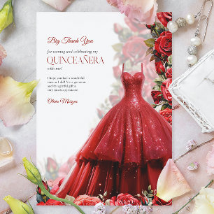 Quintencera Glam Red Dress Tack Kort