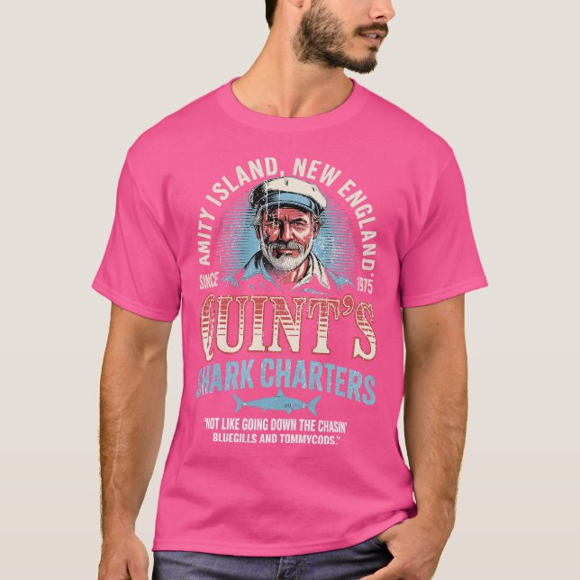 Quint's Shark Charters T Shirt (Framsida)