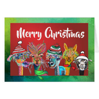Quirky Alpacas God jul-kort 19-4 Hälsningskort