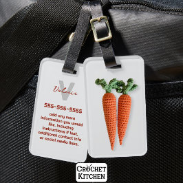 Quirky Amigurumi Minimalist Crochet Carrots Namn Bagagebricka