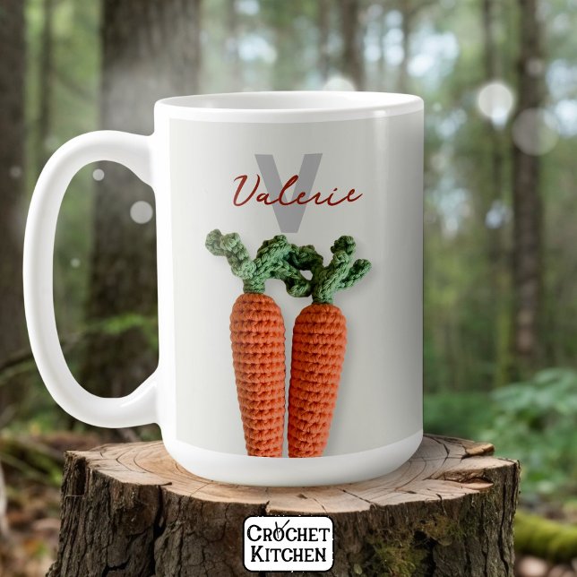 Quirky Amigurumi Minimalist Crochet Carrots Namn Kaffemugg (Skapare uppladdad)