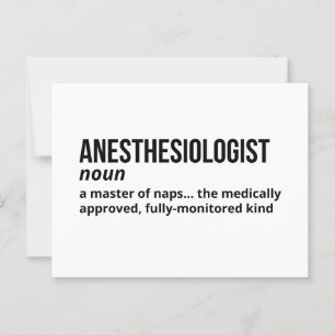 Quirky Anesthesiolog - vykort för definition av an