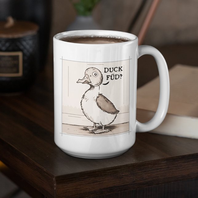 Quirky Anka Scandinavian Joke Tecknad Pastel Kaffemugg (Skapare uppladdad)