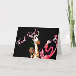 Quirky Assions Giraffe och Flamingo Tack Kort