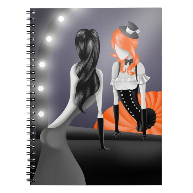 Quirky Ballerina & Dancer refection orange hair  Anteckningsbok (Framsidan)