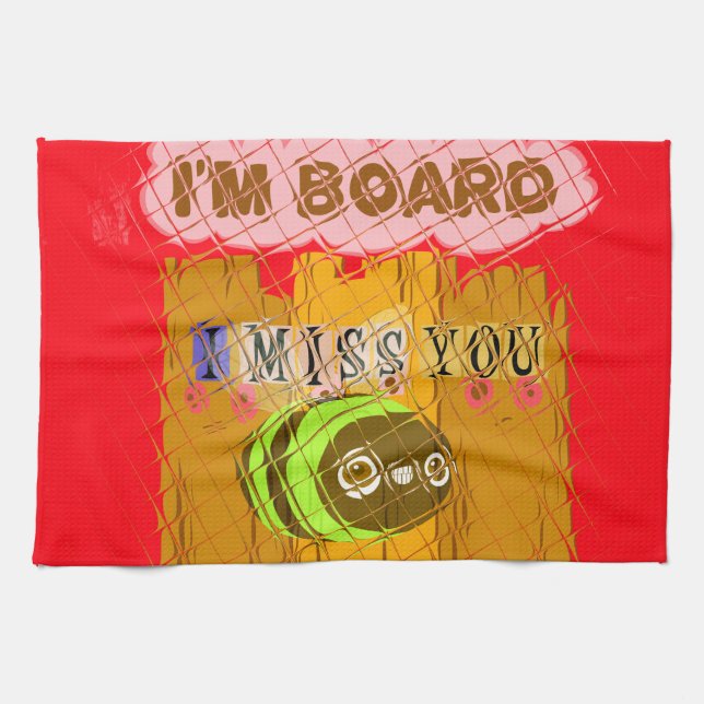 Quirky Bee Art-utskrift Kökshandduk (Horisontell)