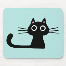 Quirky Black Kattunge med Long Whiskers Musmatta